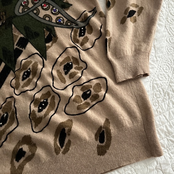 Vivien Forest Women’s Wool Beaded Sweater Medium 80s Vintage - Picture 6 of 10